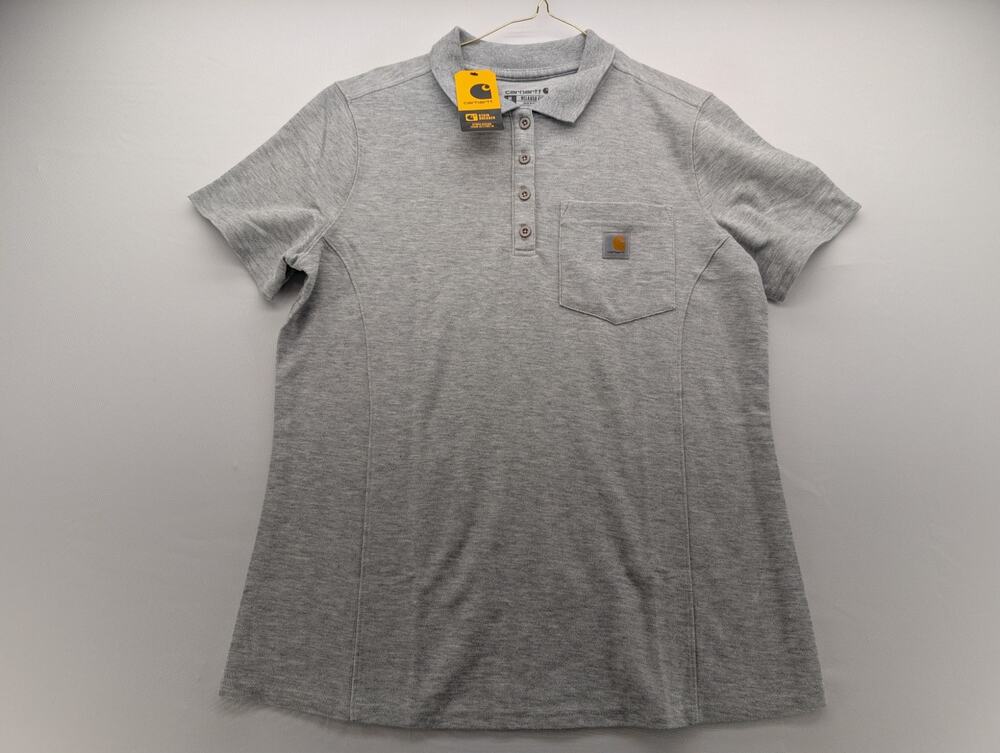 NWT Carhartt Women's Relaxed Fit Midweight Short-Sleeve Pocket Polo sz Medium